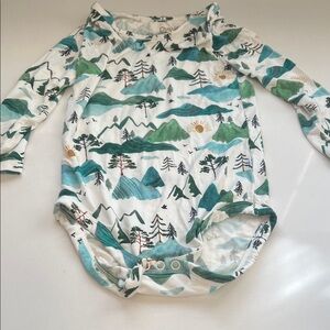 Little Sleepies Green and Blue Scenic Bodysuit